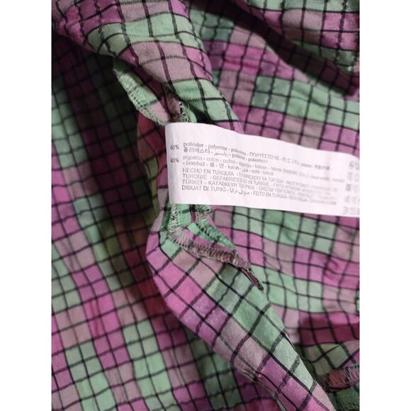 Zara Plaid Print Dress Womens M Purple Green Fairycore - Picture 5 of 9